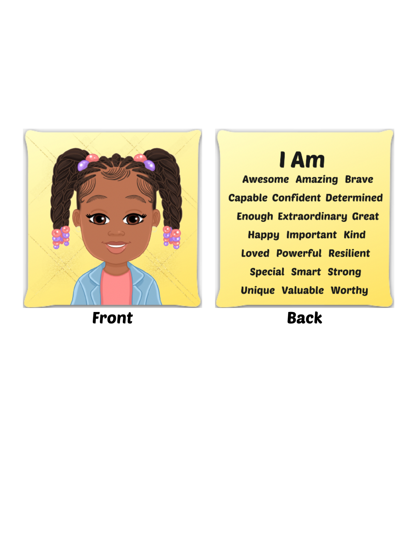 Girl Affirmation Pillow Yellow
