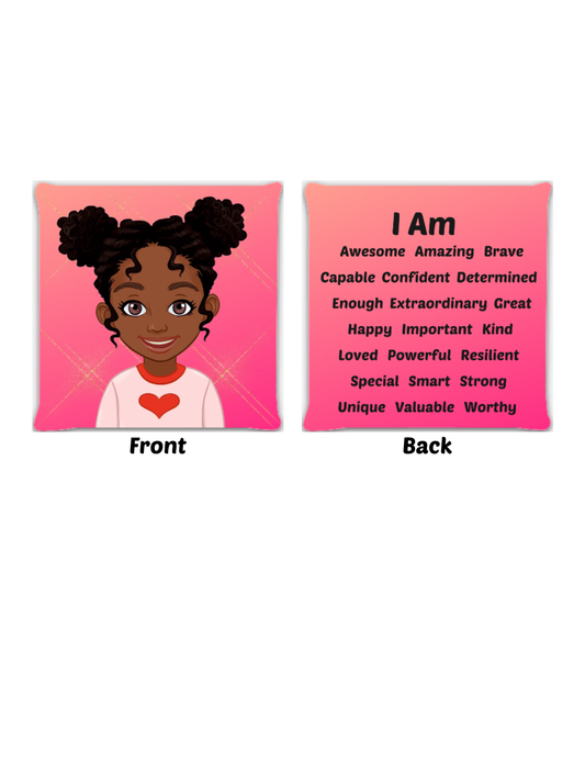 Girl Affirmation Pillow Pink