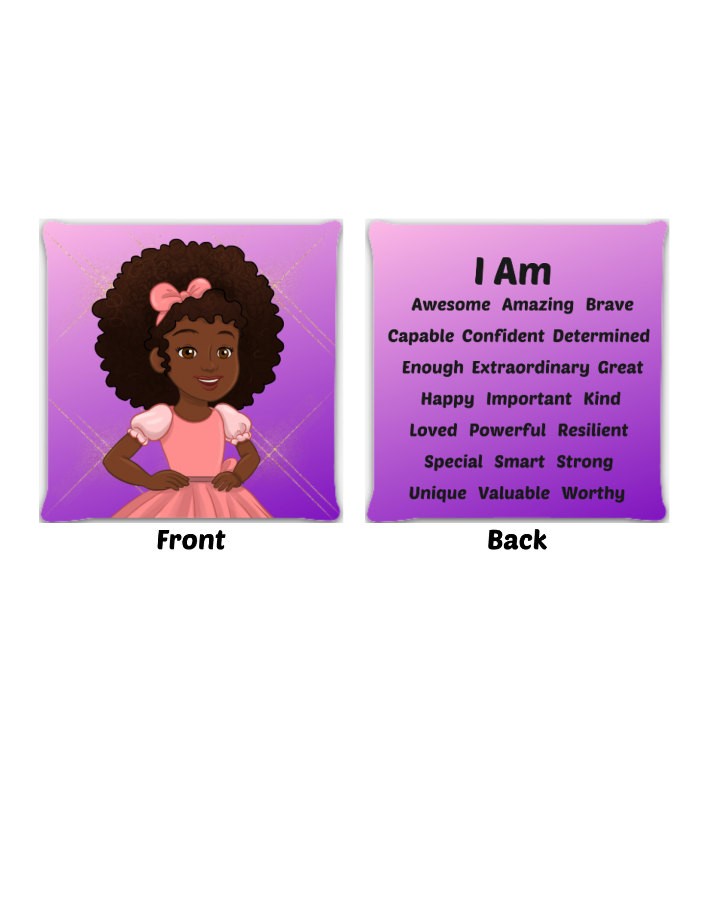Girl Affirmation Pillow Purple
